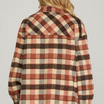 Plaid Shacket - Cinnamon-jacket- Hometown Style HTS, women's in store and online boutique located in Ingersoll, Ontario