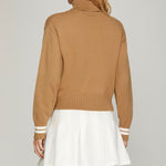 Turtle Neck Sweater - Camel-Sweater- Hometown Style HTS, women's in store and online boutique located in Ingersoll, Ontario