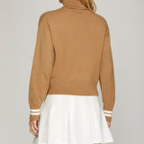 Turtle Neck Sweater - Camel-Sweater- Hometown Style HTS, women's in store and online boutique located in Ingersoll, Ontario