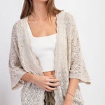 Crochet Half Sleeve Cardigan - Coco-cardigan- Hometown Style HTS, women's in store and online boutique located in Ingersoll, Ontario