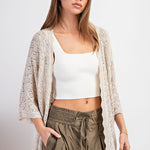 Crochet Half Sleeve Cardigan - Coco-cardigan- Hometown Style HTS, women's in store and online boutique located in Ingersoll, Ontario