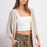 Crochet Half Sleeve Cardigan - Coco-cardigan- Hometown Style HTS, women's in store and online boutique located in Ingersoll, Ontario