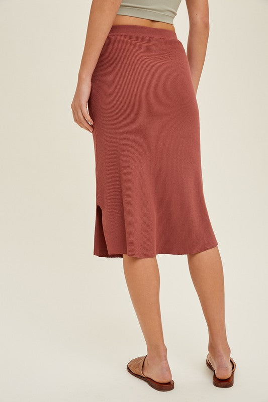Ribbed Sweater Midi Skirt - Sienna-Skirt- Hometown Style HTS, women's in store and online boutique located in Ingersoll, Ontario