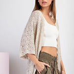 Crochet Half Sleeve Cardigan - Coco-cardigan- Hometown Style HTS, women's in store and online boutique located in Ingersoll, Ontario
