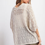 Crochet Half Sleeve Cardigan - Coco-cardigan- Hometown Style HTS, women's in store and online boutique located in Ingersoll, Ontario