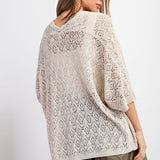 Crochet Half Sleeve Cardigan - Coco-cardigan- Hometown Style HTS, women's in store and online boutique located in Ingersoll, Ontario