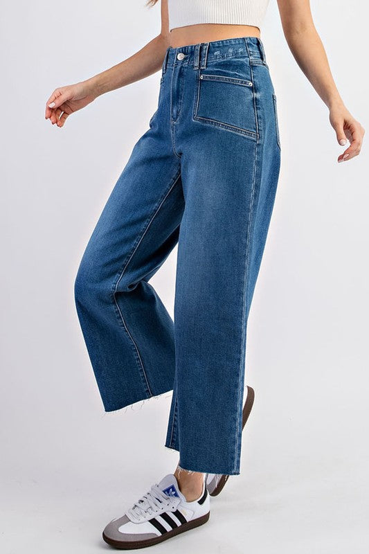 Cropped Straight Leg Jeans-denim- Hometown Style HTS, women's in store and online boutique located in Ingersoll, Ontario