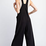 Solid Wide Leg Jumpsuit - Black-Jumpsuits & Rompers- Hometown Style HTS, women's in store and online boutique located in Ingersoll, Ontario