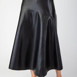 Faux Leather Midi Skirt - Black-skirt- Hometown Style HTS, women's in store and online boutique located in Ingersoll, Ontario