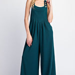 Solid Wide Leg Jumpsuit - Hunter Green-Jumpsuits & Rompers- Hometown Style HTS, women's in store and online boutique located in Ingersoll, Ontario