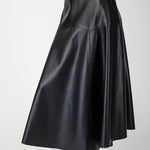 Faux Leather Midi Skirt - Black-skirt- Hometown Style HTS, women's in store and online boutique located in Ingersoll, Ontario