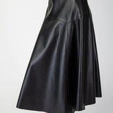 Faux Leather Midi Skirt - Black-skirt- Hometown Style HTS, women's in store and online boutique located in Ingersoll, Ontario