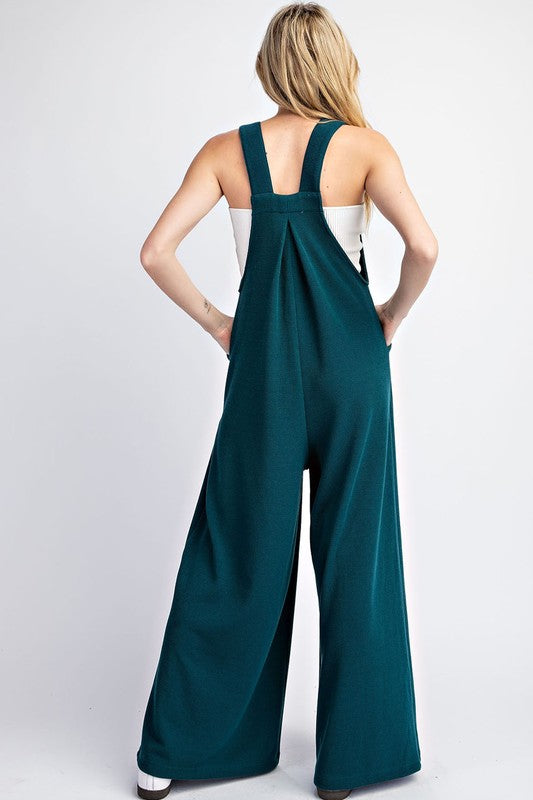 Solid Wide Leg Jumpsuit - Hunter Green-Jumpsuits & Rompers- Hometown Style HTS, women's in store and online boutique located in Ingersoll, Ontario