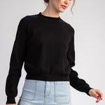 Solid Mock Neck Sweater - Black-Sweater- Hometown Style HTS, women's in store and online boutique located in Ingersoll, Ontario