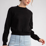 Solid Mock Neck Sweater - Black-Sweater- Hometown Style HTS, women's in store and online boutique located in Ingersoll, Ontario