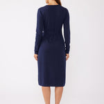 Long Sleeve Wrap Dress - Navy-dress- Hometown Style HTS, women's in store and online boutique located in Ingersoll, Ontario