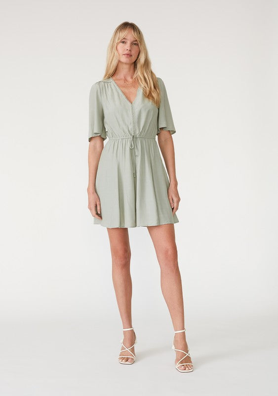 Short Sleeve Casual Mini Dress - Sage-Dress- Hometown Style HTS, women's in store and online boutique located in Ingersoll, Ontario