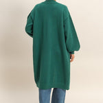 Longline Knit Open Cardigan - Emerald-Sweaters and Cardigans- Hometown Style HTS, women's in store and online boutique located in Ingersoll, Ontario