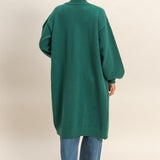 Longline Knit Open Cardigan - Emerald-Sweaters and Cardigans- Hometown Style HTS, women's in store and online boutique located in Ingersoll, Ontario