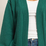 Longline Knit Open Cardigan - Emerald-Sweaters and Cardigans- Hometown Style HTS, women's in store and online boutique located in Ingersoll, Ontario