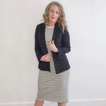 Knit Long Sleeve Blazer - Black-Blazer- Hometown Style HTS, women's in store and online boutique located in Ingersoll, Ontario