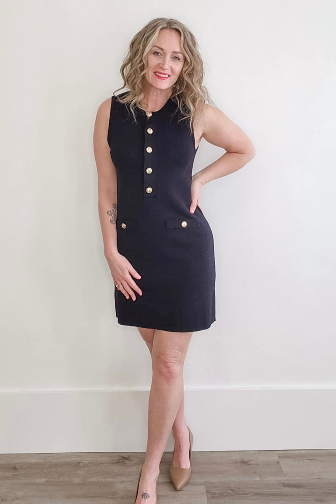 Sleeveless Knit Dress - Black-dress- Hometown Style HTS, women's in store and online boutique located in Ingersoll, Ontario