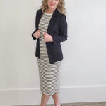 Knit Long Sleeve Blazer - Black-Blazer- Hometown Style HTS, women's in store and online boutique located in Ingersoll, Ontario