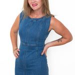 Sleeveless Denim Midi Dress-dress- Hometown Style HTS, women's in store and online boutique located in Ingersoll, Ontario