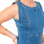 Sleeveless Denim Midi Dress-dress- Hometown Style HTS, women's in store and online boutique located in Ingersoll, Ontario