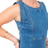 Sleeveless Denim Midi Dress-dress- Hometown Style HTS, women's in store and online boutique located in Ingersoll, Ontario