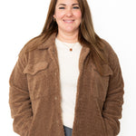 Sherpa Jacket - Chocolate-Coats & Jackets- Hometown Style HTS, women's in store and online boutique located in Ingersoll, Ontario