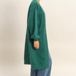 Longline Knit Open Cardigan - Emerald-Sweaters and Cardigans- Hometown Style HTS, women's in store and online boutique located in Ingersoll, Ontario