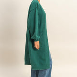 Longline Knit Open Cardigan - Emerald-Sweaters and Cardigans- Hometown Style HTS, women's in store and online boutique located in Ingersoll, Ontario