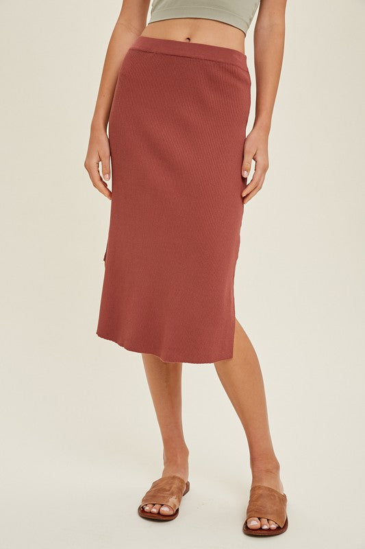 Ribbed Sweater Midi Skirt - Sienna-Skirt- Hometown Style HTS, women's in store and online boutique located in Ingersoll, Ontario