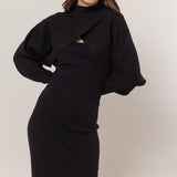 Two Piece Dress Set - Black-dress- Hometown Style HTS, women's in store and online boutique located in Ingersoll, Ontario