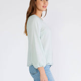 Scallop Edge Blouse - Seafoam-Tops- Hometown Style HTS, women's in store and online boutique located in Ingersoll, Ontario