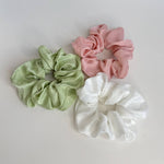 Spring Satin Scrunchies (Set of 3)-hair accessories- Hometown Style HTS, women's in store and online boutique located in Ingersoll, Ontario