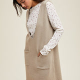 Brushed Knit Sweater Mini Dress - Stone-Dress- Hometown Style HTS, women's in store and online boutique located in Ingersoll, Ontario