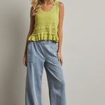 Textured Sweater Tank Top - Lime-Casual Tops- Hometown Style HTS, women's in store and online boutique located in Ingersoll, Ontario