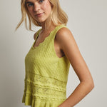 Textured Sweater Tank Top - Lime-Casual Tops- Hometown Style HTS, women's in store and online boutique located in Ingersoll, Ontario