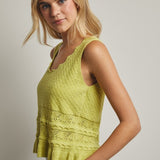 Textured Sweater Tank Top - Lime-Casual Tops- Hometown Style HTS, women's in store and online boutique located in Ingersoll, Ontario