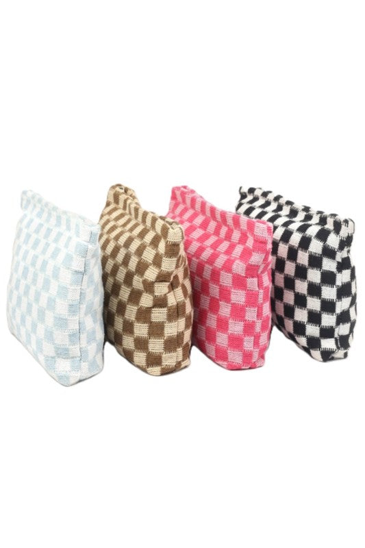 Checkered Makeup Pouch-Accessories- Hometown Style HTS, women's in store and online boutique located in Ingersoll, Ontario