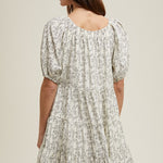 Floral Tiered Puff Sleeve Mini Dress-dress- Hometown Style HTS, women's in store and online boutique located in Ingersoll, Ontario