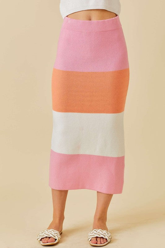 Colour Block Skirt-Skirt- Hometown Style HTS, women's in store and online boutique located in Ingersoll, Ontario