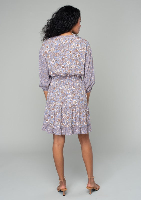 Floral Mini Dress - Lavender-Dress- Hometown Style HTS, women's in store and online boutique located in Ingersoll, Ontario