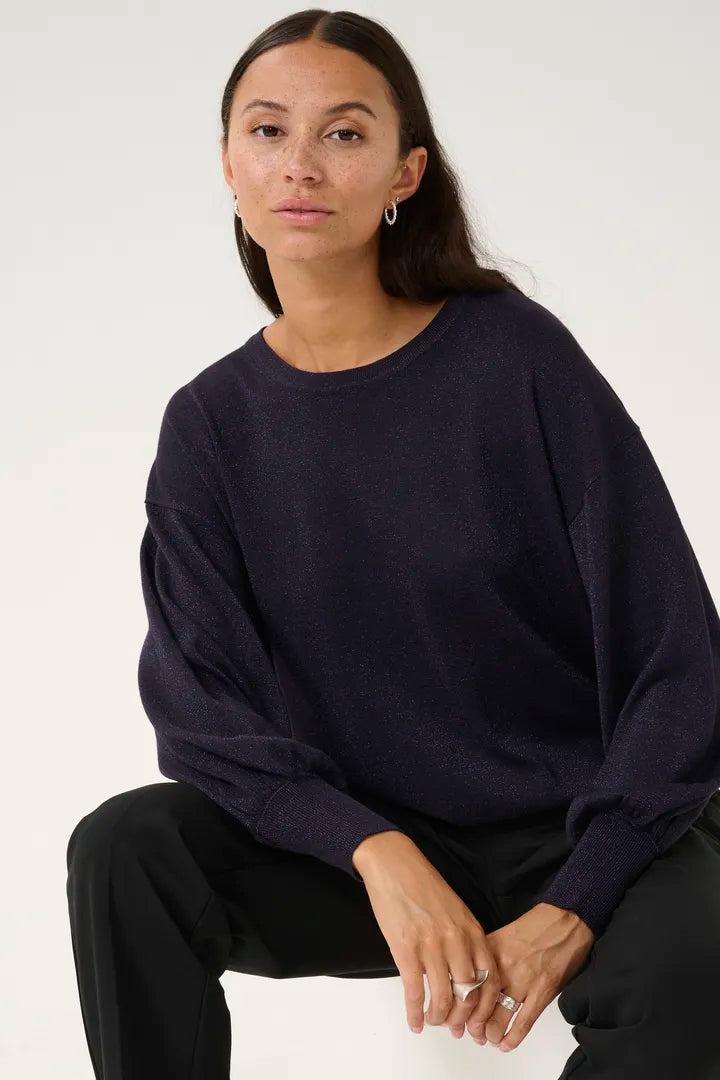 Regina Knit Pullover - Deep Black-tops- Hometown Style HTS, women's in store and online boutique located in Ingersoll, Ontario