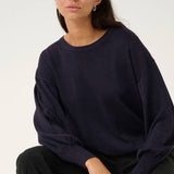 Regina Knit Pullover - Deep Black-tops- Hometown Style HTS, women's in store and online boutique located in Ingersoll, Ontario