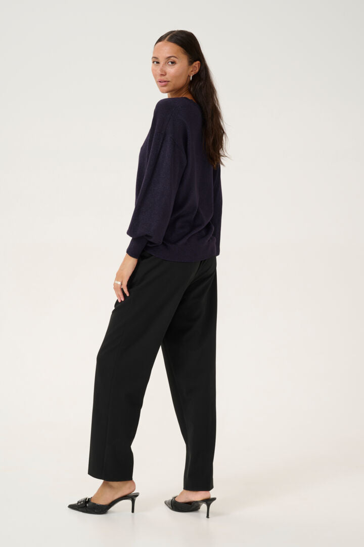 Regina Knit Pullover - Deep Black-tops- Hometown Style HTS, women's in store and online boutique located in Ingersoll, Ontario