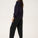 Regina Knit Pullover - Deep Black-tops- Hometown Style HTS, women's in store and online boutique located in Ingersoll, Ontario