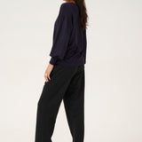 Regina Knit Pullover - Deep Black-tops- Hometown Style HTS, women's in store and online boutique located in Ingersoll, Ontario